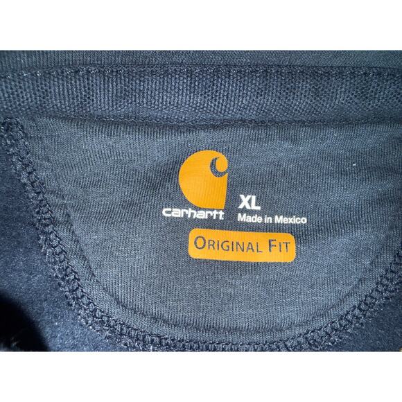 Carhartt Pullover Mens XL Rain Defender Quarter Zip Sweatshirt Workwear Blue - Picture 2 of 6